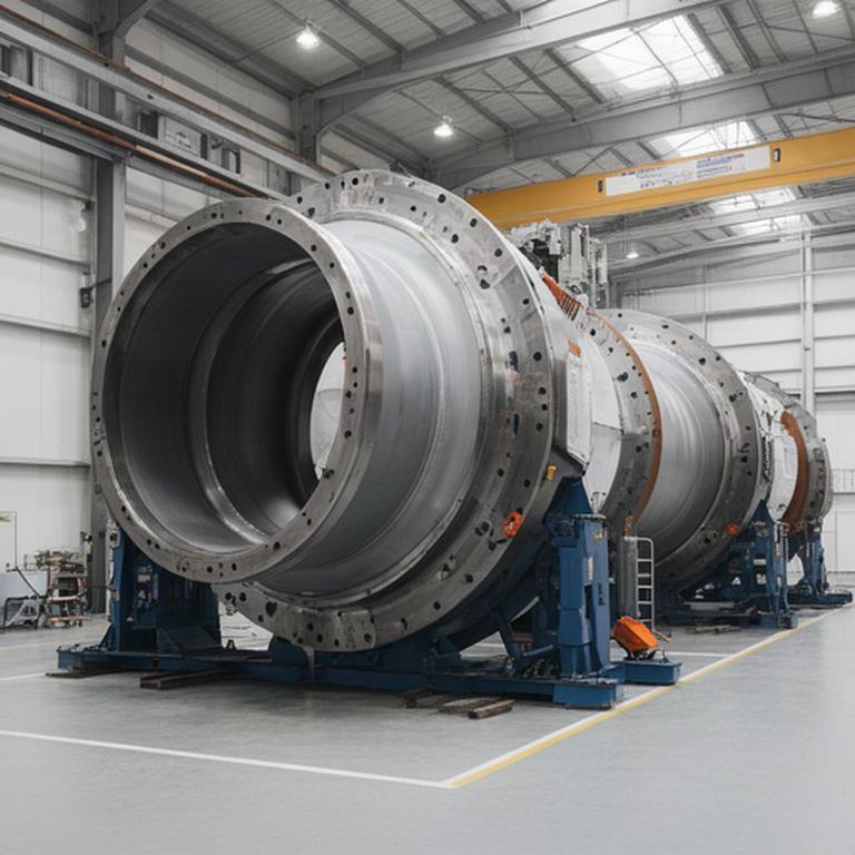 Buje de rotor de aerogenerador preparado para ensamblaje en una nave de fabricación