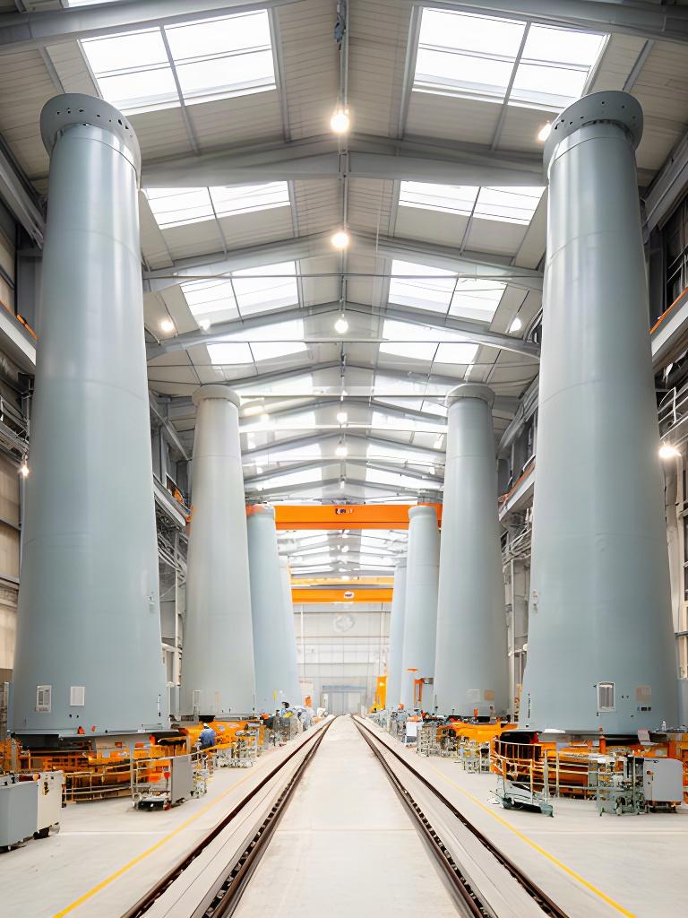 Línea de producción automatizada de aerogeneradores en una fábrica industrial de Burgos