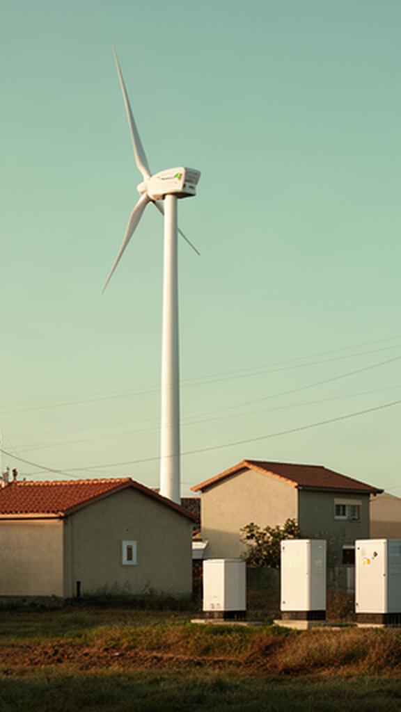 Aerogenerador compacto junto a una comunidad rural conectada a una microrred eléctrica